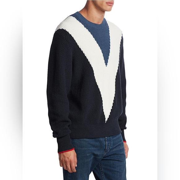 RAG & BONE EMORY INTARSIA SWEATER MEN'S SIZE XXL - NAVY - Picture 5 of 16